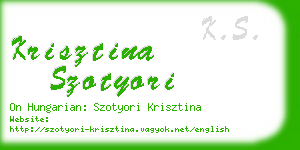 krisztina szotyori business card